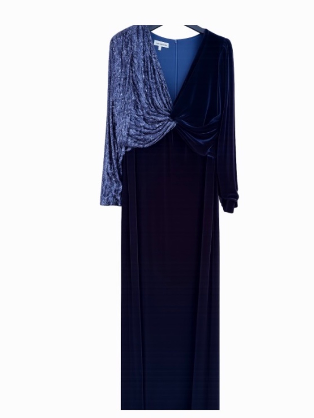 Teri Jon lnavy blue suede dress. Size 18